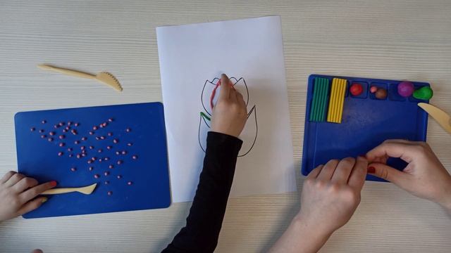 Аппликация из пластилина "Тюльпан". Лепим вместе с детьми! смотреть онлайн
