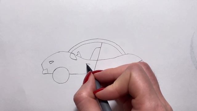 Как легко нарисовать МАШИНУ /Рисунок для начинающих/Рисунок со схемой смотреть онлайн