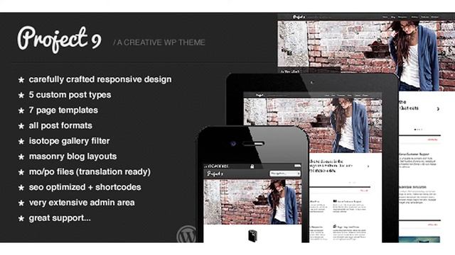 Project 9 - Creative WordPress Theme | Themeforest Website Templates And Themes