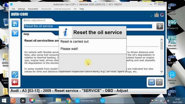 Autocom 2020.23 - Audi A3 1.4TFSI - Service Light Reset (SLR) смотреть онлайн
