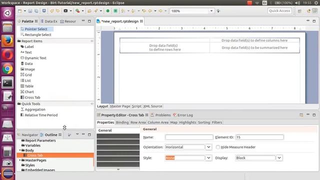 BIRT report Crosstab element for generating dynamic columned reports Tutorial смотреть онлайн
