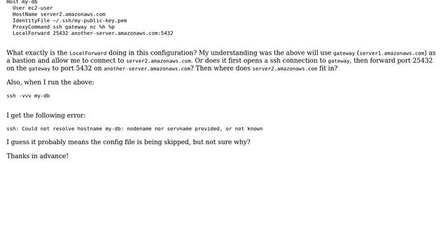 SSH config explanation: Could not resolve hostname: nodename nor servname provided, or not known смотреть онлайн