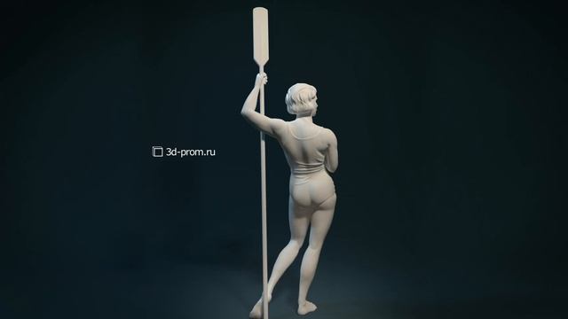 3d моделирование, скульптура "Девушка с веслом", Anton Efremov смотреть онлайн