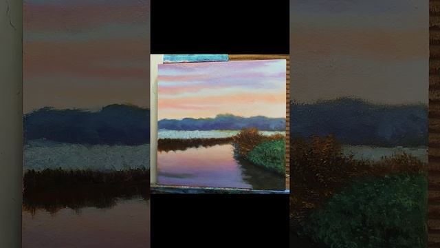 Закат в розовых тонах!картина #арт #art #artist смотреть онлайн