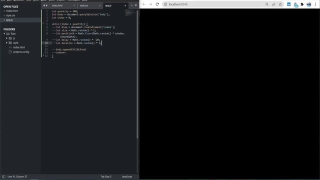 Эффект анимации дождя с CSS и Javascript | Rain Animation Effect CSS & Javascript смотреть онлайн