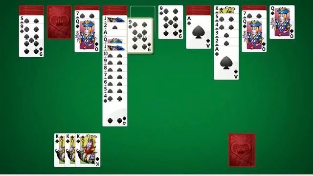 Spider Solitaire Gameplay in Windows 7 смотреть онлайн