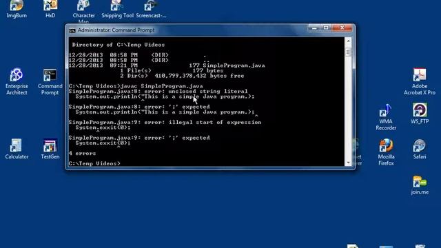 Java Simple Program using Command Prompt смотреть онлайн