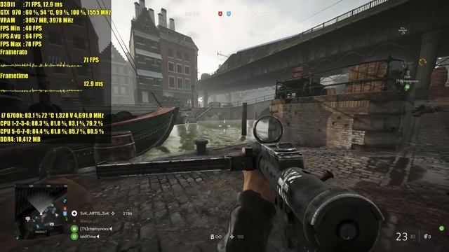 Battlefield V GTX 970 OC (Multiplayer) 1080p | FRAME-RATE TEST смотреть онлайн