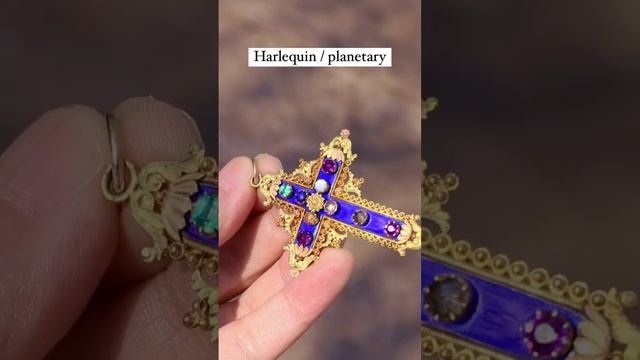 c. 1820-30 Georgian Harlequin / Planetary Pendant Cross 18k Gold Cannetille смотреть онлайн