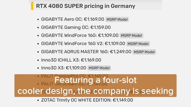 The GeForce RTX 4080 SUPER in Germany with prices starting from €1109 #rtx4080super смотреть онлайн