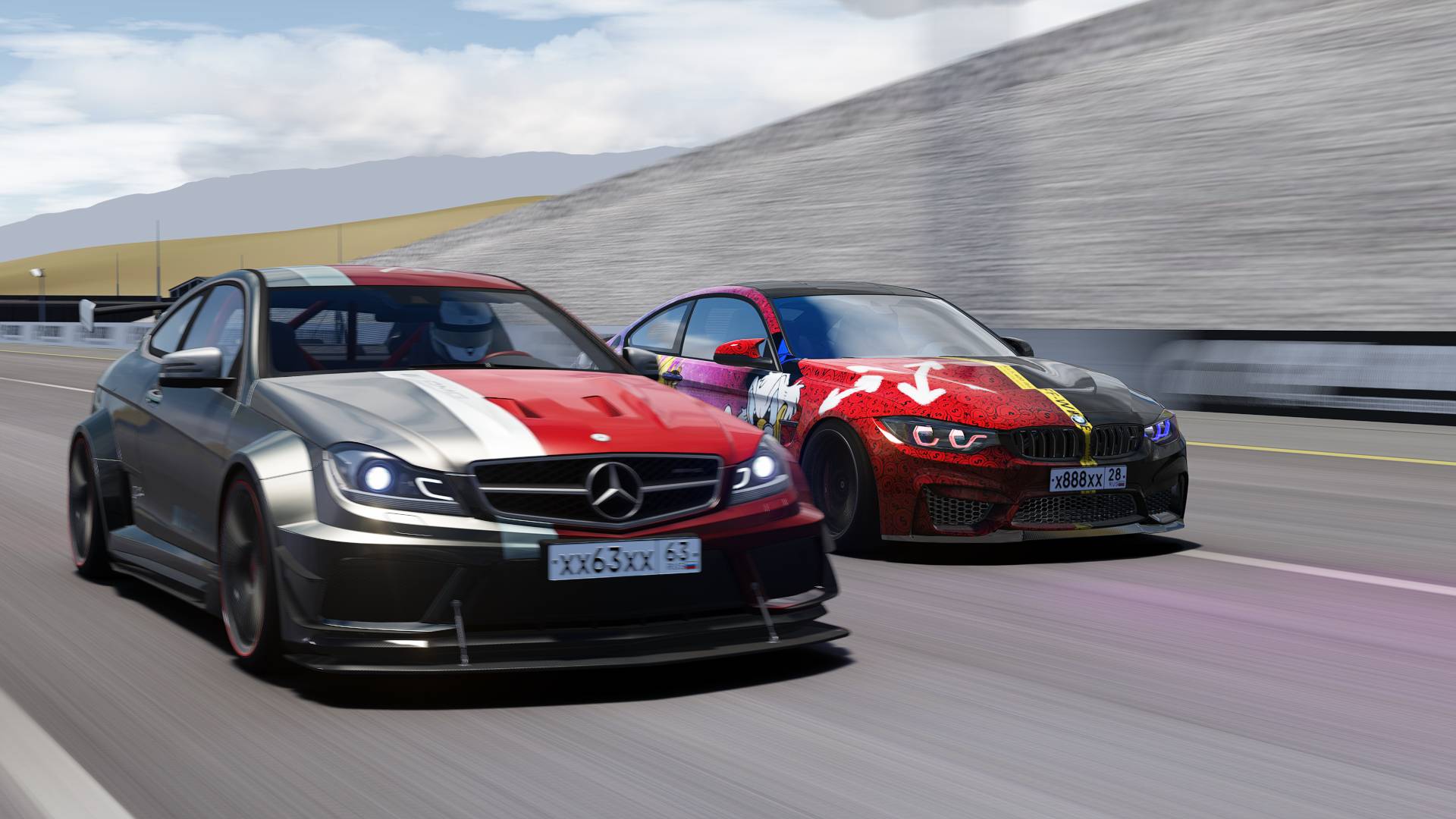 Assetto Corsa - Mercedes AMG C63 Coupe Black ● BMW M4 CS ●