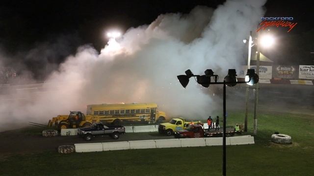 Rockford Speedway SCHOOL BUS RACING! 2017 "Wheels-up in TWO!!" смотреть онлайн