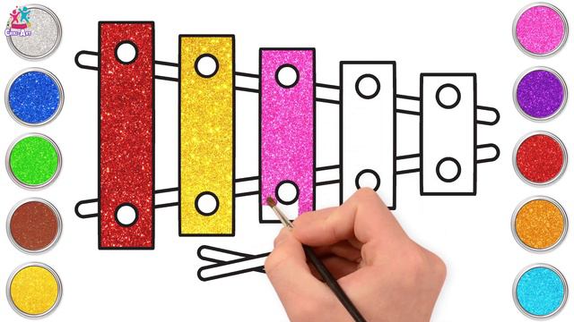 Chiki Art | Glitter Xylophone | Drawing & Painting | Fun Art For Kids смотреть онлайн