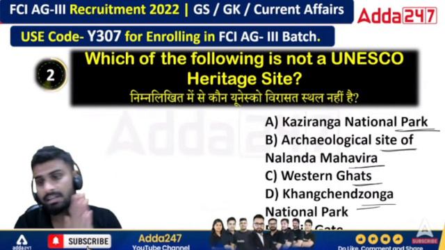 FCI Recruitment 2022 | FCI Manager & FCI AG 3 Technical | GA By Vaibhav Shrivastava | Class #8