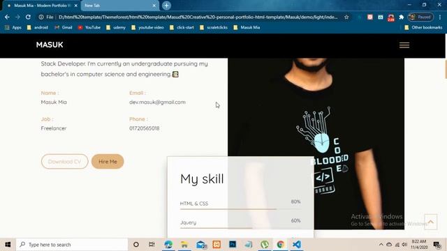 Javascript portfolio project using html,css,bootstrap,jquery,ajax Bangla tutorial-2020 смотреть онлайн
