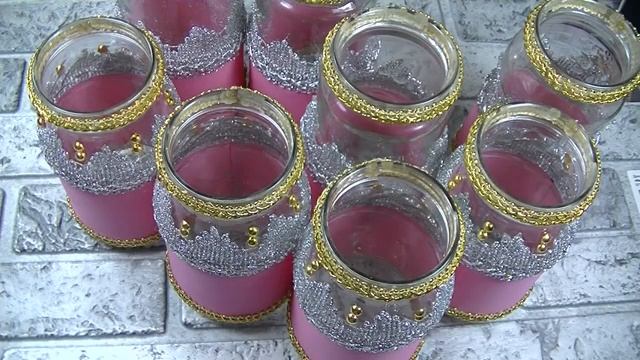 Декор стеклянных банок фоамиранам .