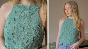 ТОП-МАЙКА спицами для начинающих I  Мастер-класс вязание спицами