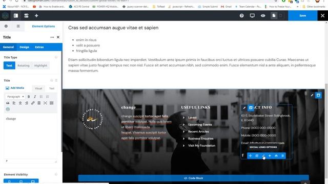 8. Professional Web Design With Avada. Editing Footer with Fusion Builder Live. смотреть онлайн