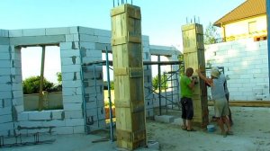 Дом с Нуля Часть 5 МОНОЛИТНЫЕ КОЛОННЫ, Монтаж ОПАЛУБКИ для колонн своими руками Как ПРАВИЛЬНО делат