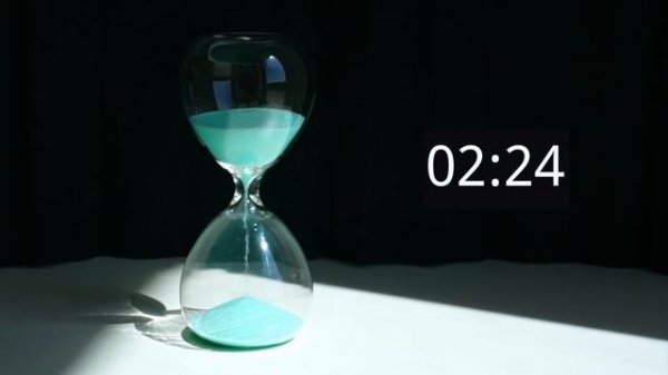 5 minutes Timer - hourglass with digital timer, ASMR sand sound, no music