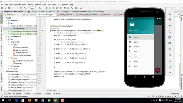 Navigation Drawer + Toolbar + Fragment trong Android - [Android Tutorial - #30] смотреть онлайн