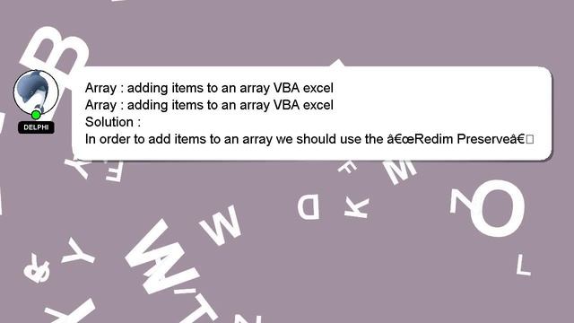 Array : adding items to an array VBA excel смотреть онлайн