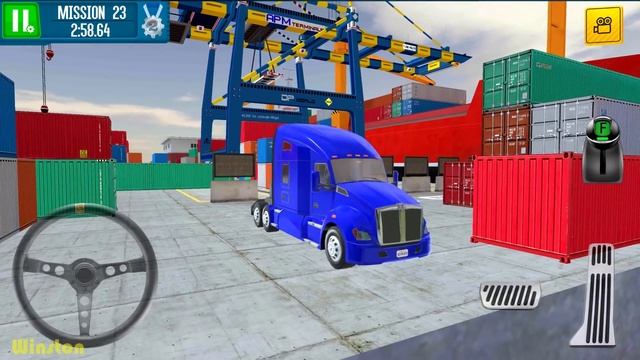 Cargo Crew: Port Truck Driver #1 - Blue Freight Box Truck Driving Game Android Gameplay смотреть онлайн
