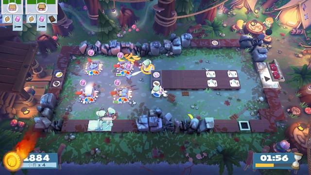Overcooked 2 Campfire Cook Off 1-2  3932 47orders 4Players