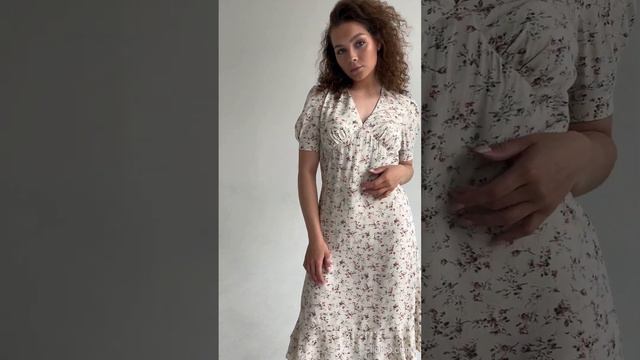 Платье "Цветы на молочном" LIBERTAS dress смотреть онлайн