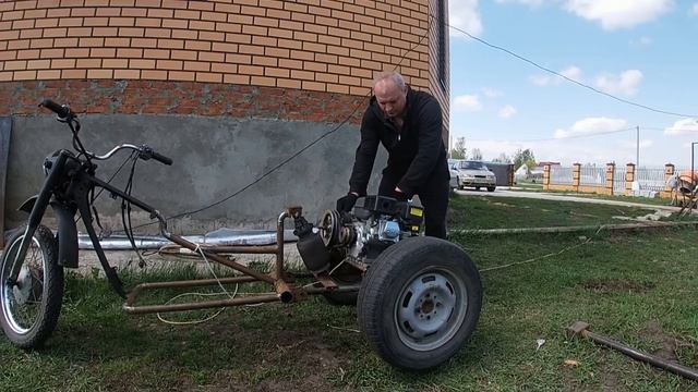 Трайк из чермета.Движок от мотоблока. смотреть онлайн