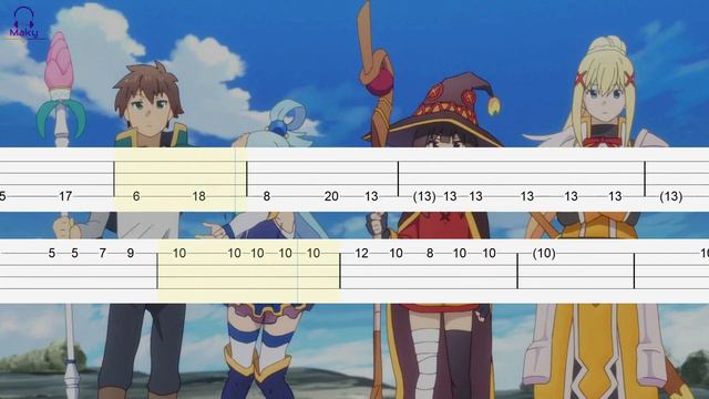 KonoSuba Op 2 - [Bass Tabs Tutorial] смотреть онлайн