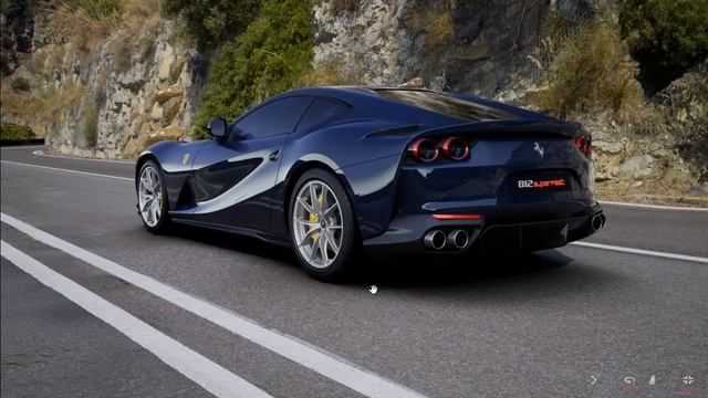 Ferrari 812 Superfast 2020 Blu Pozzi Configuration And 360 Degree Video (No Commentary) смотреть онлайн