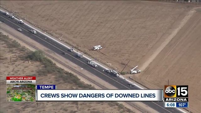 SRP crews show dangers of downed power lines смотреть онлайн