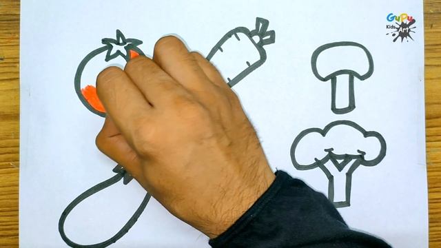 How to Draw vegetables for kids - Drawing and Coloring смотреть онлайн