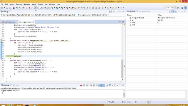 Merge Sort Recursive Java Code смотреть онлайн
