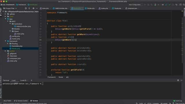 #6.1 - Свой MVC Фреймворк на PHP  - Абстрактные модели
