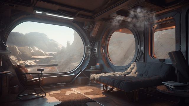 Futuristic Mars Crew Hub: A Sci-Fi Ambience For Relaxation, Study And Sleep