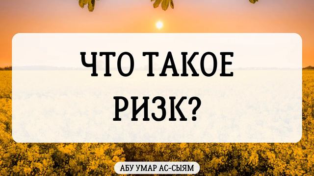 Что такое ризк? || Абу Умар Ас-Сыям смотреть онлайн