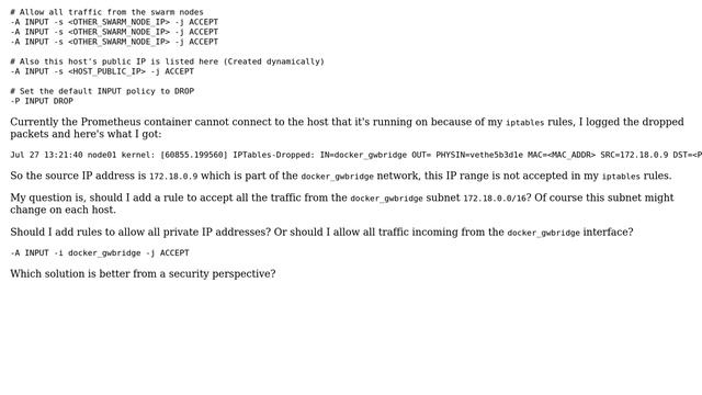 How to accept connections from a Docker container to the host using iptables? смотреть онлайн