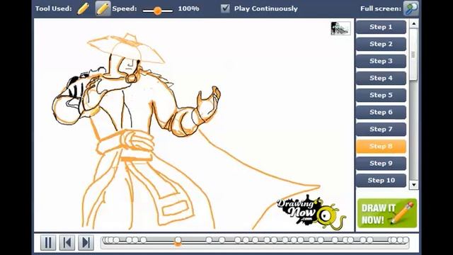 How to draw Raiden from Mortal Kombat - Deception смотреть онлайн