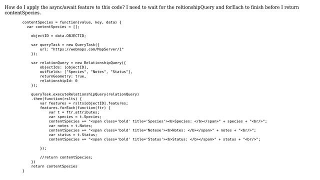 GIS: Applying async/await feature to ArcGIS API for JavaScript code? смотреть онлайн