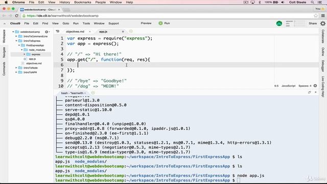 9 Our First Express App using Node js Express Node JS Full tutorial for Beginners смотреть онлайн