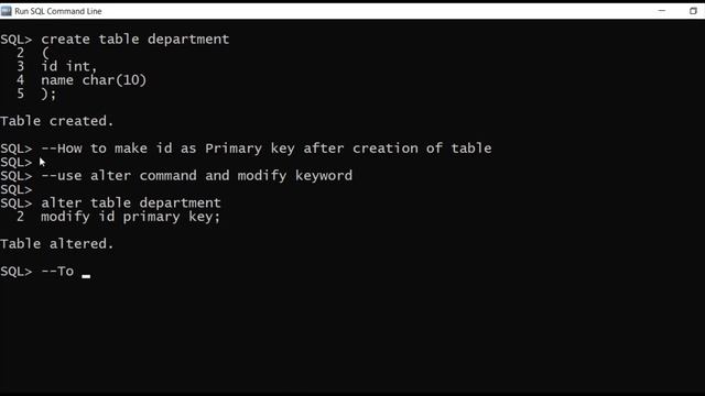 How to create Primary key using alter command? SQL command смотреть онлайн