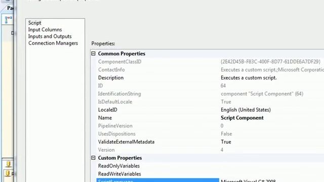 MS SQL Server 2008 - SSIS - Script Component Changes смотреть онлайн