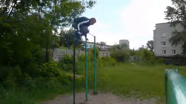 Перелёты  3  Из упора махом назад перелёт с перемахом ноги врозь в вис сзади хватом снизу или в обр