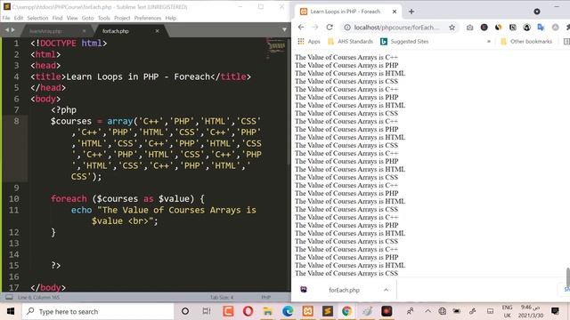PHP Course in Arabic (2021) || Learn PHP Loop Statements || Foreach Statement смотреть онлайн