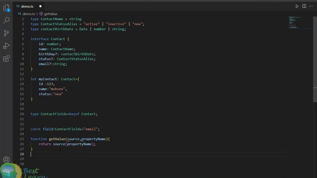 عملگر KeyOf در تایپ اسکریپت -(آموزش تایپ اسکریپت (TypeScript)- قسمت بیست و چهارم) смотреть онлайн