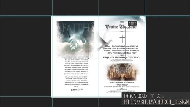 How to design a beautiful church program - a 2 page brochure template смотреть онлайн