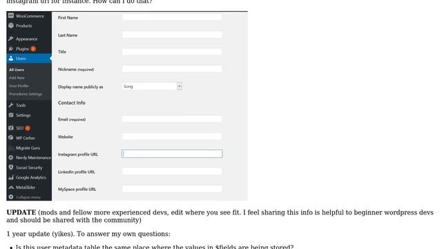 Wordpress: How to get user metadata for social media url? смотреть онлайн