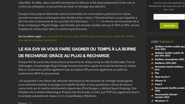 La KIA EV9 sera compatible avec le plug and charge смотреть онлайн